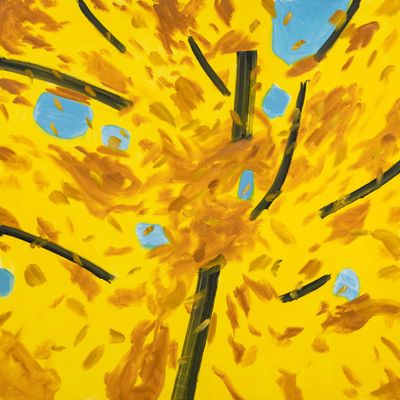 Alex Katz, Yellow Tree 1, 2020. Oil on linen. 182.9 × 182.9 cm. Private Collection. Republic of Korea. © 2022 Alex Katz / Licensed by VAGA at Artists Rights Society (ARS), New York. Photo: