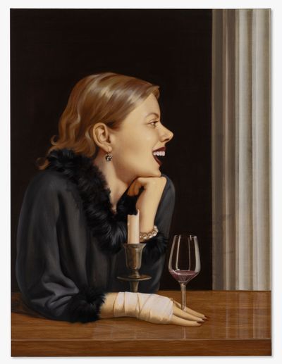 Anna Weyant, Loose Screw (2020). Oil on canvas. 122.2 x 91.4 cm.