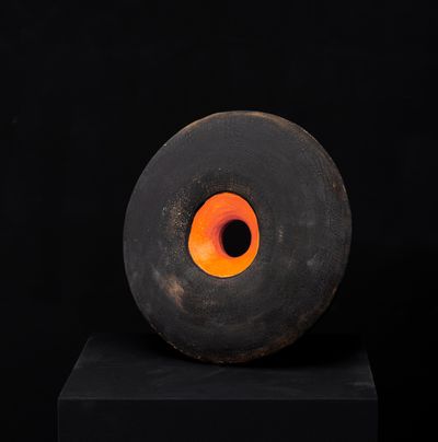 Alexander Reben, Museum Donut: Ode to the Void (2022). AI generated sculpture. d27.9 cm.