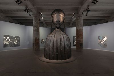 Exhibition view: Simone Leigh and Belkis Ayón in the 59th International Art Exhibition – La Biennale di Venezia, The Milk of Dreams, Venice (23 April–27 November 2022).