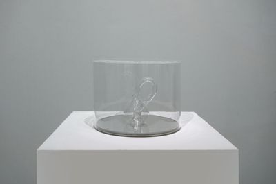 Susie Lingham, Klein Riddles: Quickbrown Foxtrot (2022). Acrylic, mirror, klein bottle. 15.3 x 20 x 20 cm.