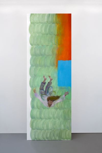 Yan Xinyue, Dancing in the Clouds (2022). Oil on canvas. 230 x 80 cm.