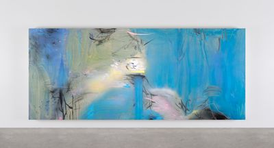Zhou Li, Landscape of nowhere: Water and dreams No.1 (2022). Mixed media on canvas. 250 x 600 cm.