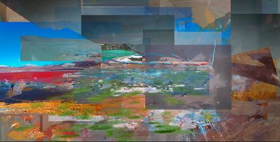 Petra Cortright, landscape design pools cool and absolute (2022). Commissioned by OpenSea and FWB.