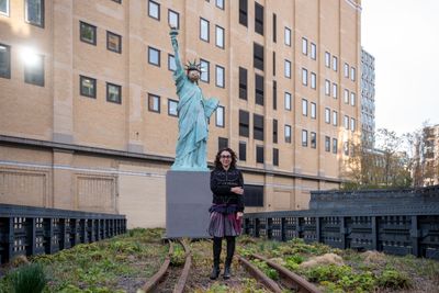 Paola Pivi and her portrait of Norbu for You know who I am (2022). A High Line Commission (April 2022–April 2023).