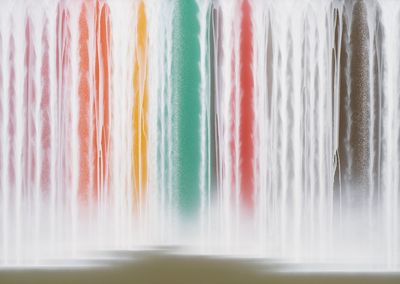 Hiroshi Senju Waterfall on Colors (2023). Pigments on Japanese mulberry paper mounted on board. 162 x 227cm.