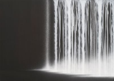 Hiroshi Senju, Waterfall (2023). Pigments on Japanese mulberry paper mounted on board. 162 x 227cm.