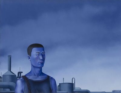 Ying-Teh Chen, Sentinelle (1972). Oil and canvas. 89 x 116cm.