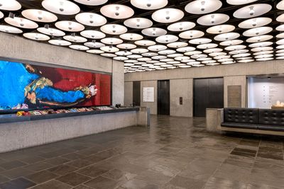 Interior lobby of the Breuer Building.