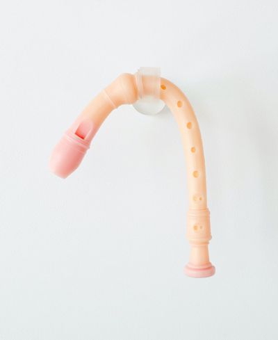Caitlin Devoy, Wall Hung (pink two-tone) (2020). Silicone and acrylic.