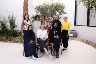The 2024 Diriyah Contemporary Art Biennale curatorial team. Top (L-R): Ana Salazar, Dian Arumningtyas, Ute Meta Bauer, Wejdan Reda, Anca Rujoiu. Bottom (L-R): Alanood A Alsudairi, Rose Lejeune, Rahul Gudipudi.