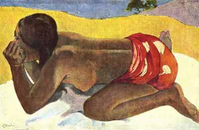 Paul Gauguin, Otahi (1893). Oil on Canvas. Public domain.