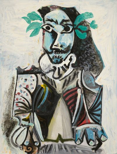 Pablo Picasso, Buste d'homme laurédated (1969). Oil and Ripolin on canvas. 115.7 x 88.8 cm.