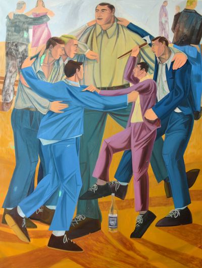 Miroslav Pelák, Mate dance (2022). Oil on canvas. 170 x 225 cm.