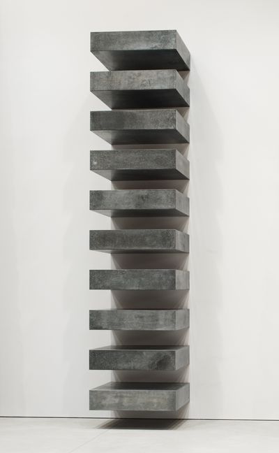 Donald Judd, untitled (1965) (fabricated 1967). Galvanised iron, 10 units, each 9 x 40 x 31 inches (22.9 x 101.6 x 78.7 cm). Qatar Museums Collection. Photo