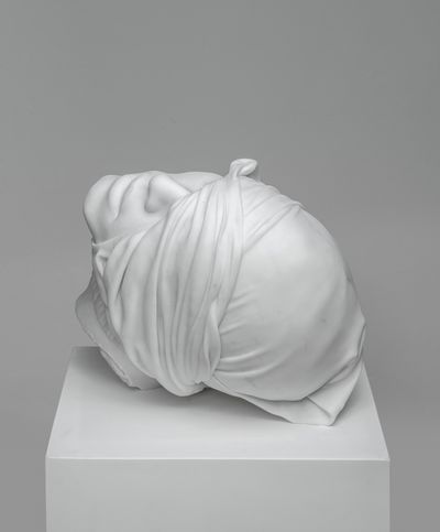 Reza Aramesh, Action 241: Study of the Head as Cultural Artefacts (2023). Hand-carved and polished Bianco Michelangelo marble. 32 x 40.8 x 31.2cm.