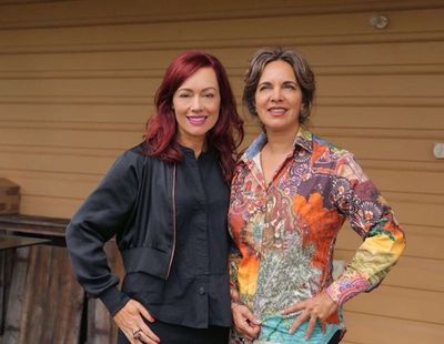 Natalie King with Tracey Moffatt at the artist's studio. Photo: Maja Baska.