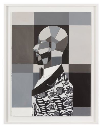 Derrick Adams, Man in Grayscale (Swizz) (2017). Giclée print. 61 x 45.7cm. The Dean Collection.