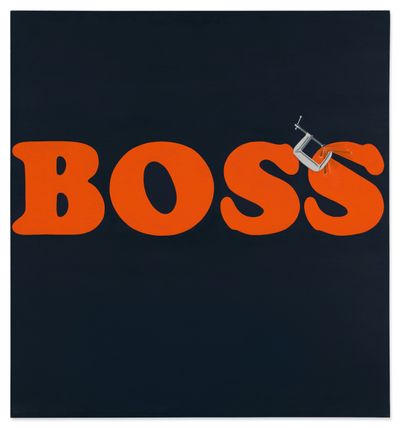 Ed Ruscha, Securing the Last Letter (Boss) (1964). Oil on canvas, 149.9 x 140 cm.