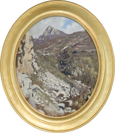 Zhao Bandi, Spirit Mountain A . M (1991). Oil on canvas. 84.5 x 73 x 5cm.