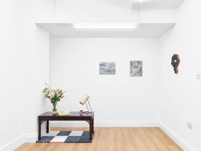 Installation view of Bowman's Mews, Final Hot Desert's inaugural London group exhibition. Pictured are works by Pol Wah Tse and Alison Yip. The exhibition also featured work from Nayan Patel, Henrik Potter, and gallery artist Graham Wiebe.