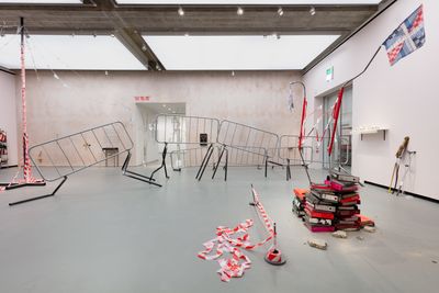 Installation view of Jesse Darling at Towner Eastbourne, 2023. Photograph: Angus Mill.