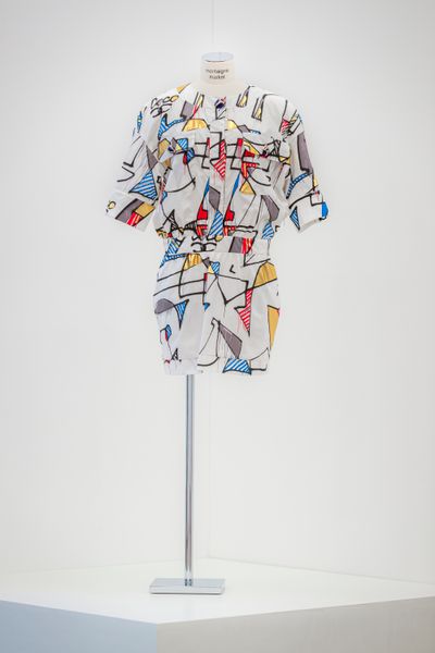 A Chanel dress incorporating painting by Cyril Kongo. Photo: Audiran Sarzier, December 2019.