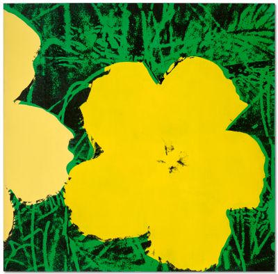 Andy Warhol, Flowers (1965). Acrylic and silkscreen ink on canvas, 208.3 x 208.3 cm.
