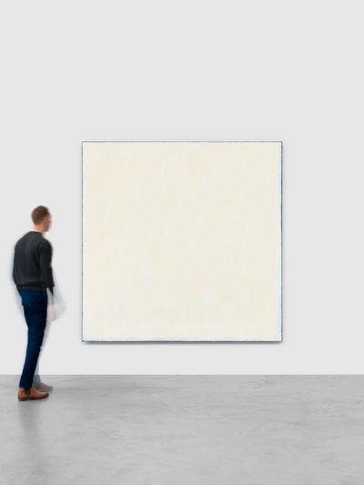 Robert Ryman, Series #2 (White) (2004–2005). Oil and gesso on stretched cotton canvas. 198.12 x 198.12 x 2.54 cm.