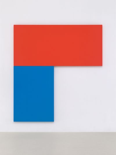 Ellsworth Kelly, Chatham V: Red Blue (1971). Oil on canvas, two joined panels. 275 x 252 cm. Glenstone Museum, Potomac, Maryland.