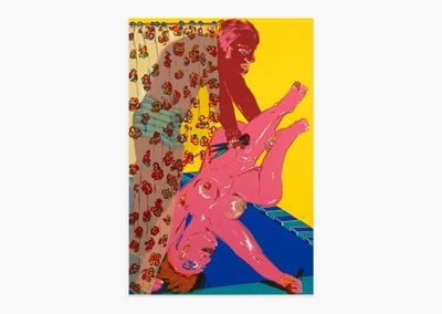 Jacqueline de Jong, QuasiModo and QueenKong (1981). Silkscreen. Edition of 35. 121,5 x 81 cm.
