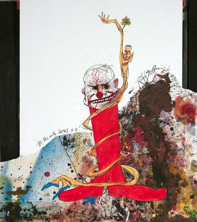 Ralph Steadman, American Presidents — Obama and Biden.