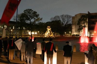 Protests at University of Houston on 28 February 2024.