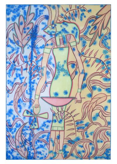 I Gusti Ayu Kadek Murniasih, Menyambut Hari Raya Nyepi (1997). 133 x 99 cm. Acrylic on canvas.