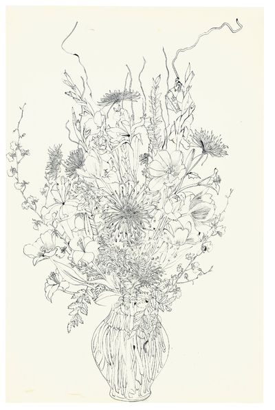 Ruth Asawa, Untitled (PF.293, Bouquet from Anni Albers) (early 1990s). Ink on paper. 40 × 26 in. (101.6 × 66 cm). Private collection.