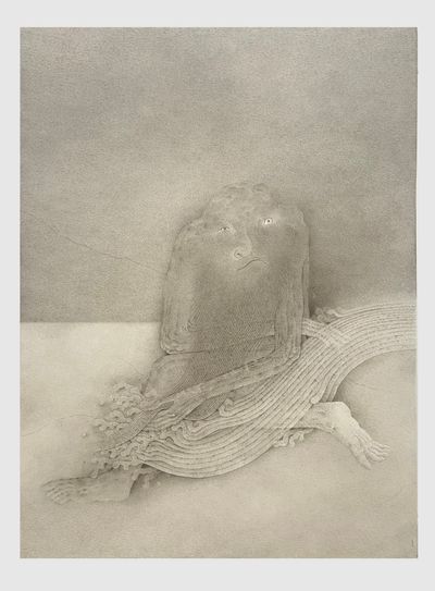 Shao Fan, Buddhist Washing his Beard (2024). Ink on rice paper. 175 x 130 cm.