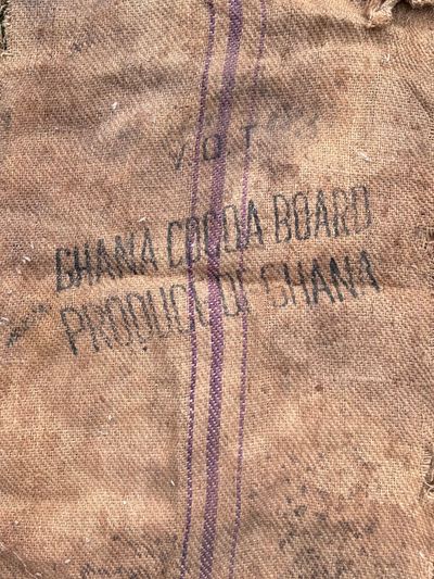 Ibrahim Mahama, Jute sack (detail).