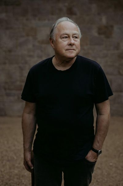 Imants Tillers at his studio in Cooma (2018).
