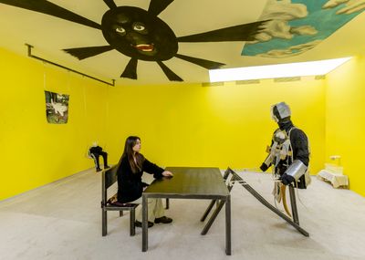 Yuriy Bolsa, I Have Always Wanted to be Here (2025). Metal, found materials, 3D printing, acrylic, audio, video. Produced with support of PinchukArtCentre and Ukrainian-Danish Youth House.