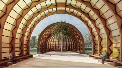 Marina Tabassum, A Capsule in Time (design render, interior view), Serpentine Pavilion, London.