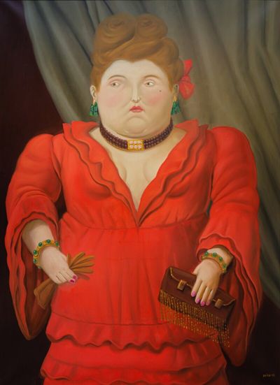 Fernando Botero, Society Woman (2003). Oil on canvas. 155 x 122 cm. Collection of Fernando Botero Jr.