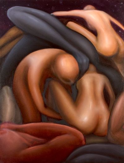 艾米丽·玛丽·米勒，《内涌》（Inward），2018。布面油画，86.5×66cm。图片提供：BROWNIE Project。