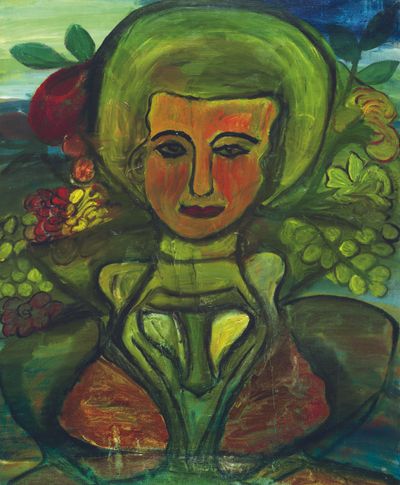 Adelina Gomes, Untitled (1962). Oil on canvas 64.4 × 53.5 cm, framed.