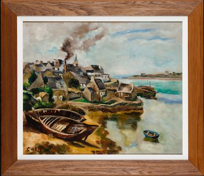 Georgette Chen, Coast of Brittany (c. 1930). Oil on canvas. 54 x 65 cm. Gift of Lee Foundation. Collection of National Gallery Singapore.