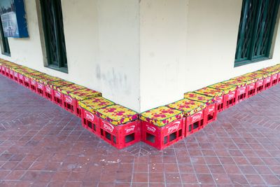 Hassan Hajjaj, site-specific installation. Exhibition view: between the sun and the moon, Lahore Biennale, Tollinton Market, Lahore (26 January–29 February 2020). Courtesy Lahore Biennale Foundation.