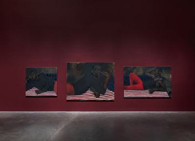 Exhibition view: Lynette Yiadom-Boakye: Under-Song For A Cipher, New Museum, New York (3 May–3 September 2017).