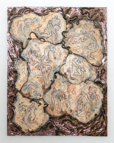 Monika Grabuschnigg, Rite of passage (2020). Glazed ceramic. 105 x 84 x 3 cm.