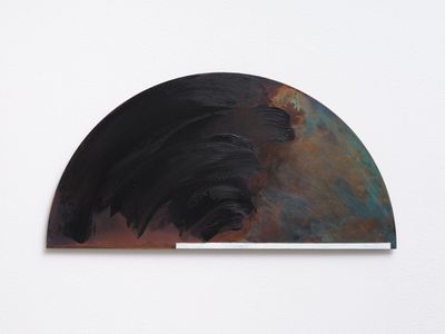 Gretchen Albrecht, Horizon light (2020). Oil and patina on copper. 17.5 x 35 cm.
