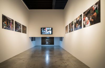 Kaung Swan Thar, Below 3 Feet (2019). Photography installation. Dimensions variable. Video. 10 min 55 min. Exhibition view: Escape Routes, Bangkok Art Biennale, BAB Box, One Bangkok (29 October 2020–31 January 2021).