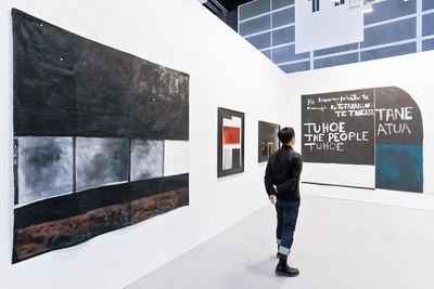 Works by Colin McCahon on view at Gow Langsford, Art Basel Hong Kong (29–31 March 2018).